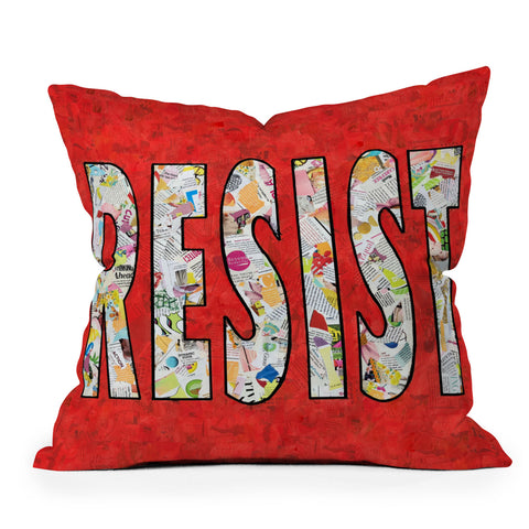Amy Smith RESIST Outdoor Throw Pillow