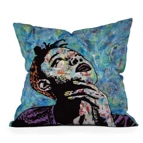 Amy Smith The Thinker Outdoor Throw Pillow
