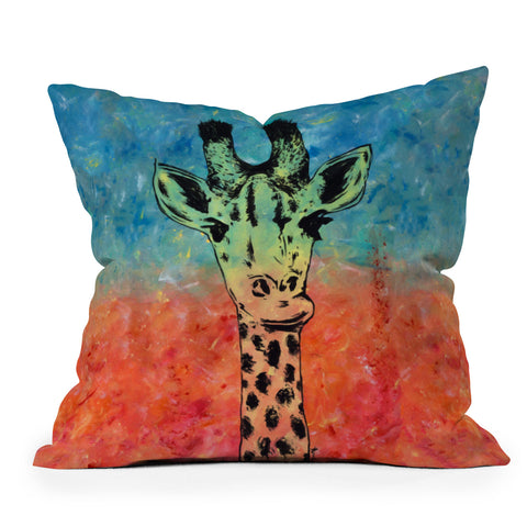 Amy Smith Universal Giraffe Outdoor Throw Pillow