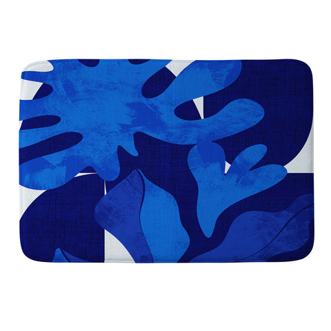 Ana Rut Bre Fine Art geometric shapes in blue Memory Foam Bath Mat