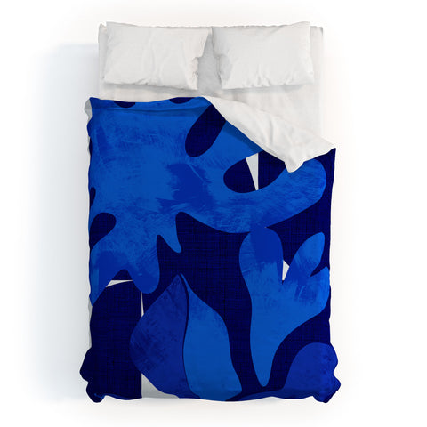Ana Rut Bre Fine Art geometric shapes in blue Duvet Cover
