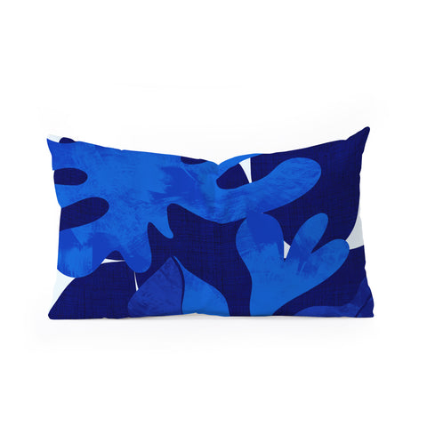 Ana Rut Bre Fine Art geometric shapes in blue Oblong Throw Pillow
