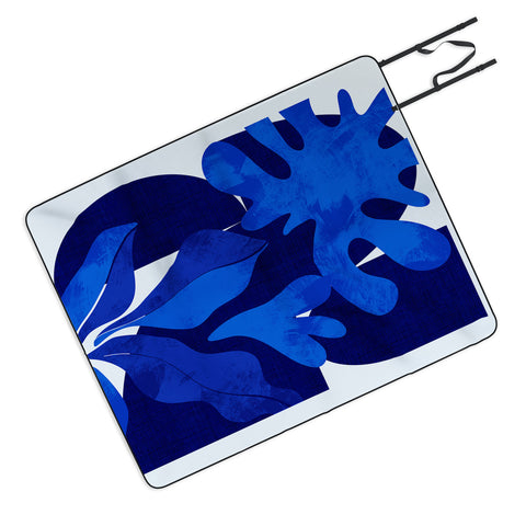 Ana Rut Bre Fine Art geometric shapes in blue Picnic Blanket