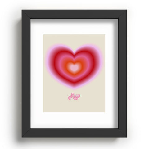 Ana Rut Bre Fine Art pink love heart I Recessed Framing Rectangle