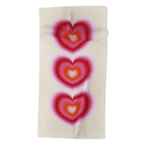 Ana Rut Bre Fine Art pink love heart I Beach Towel