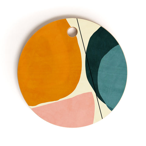 Ana Rut Bre Fine Art shapes geometric minimal paint Cutting Board Round