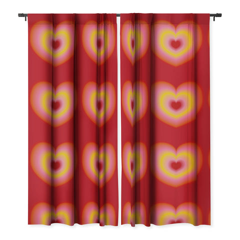 Ana Rut Bre Fine Art valentine red Blackout Window Curtain