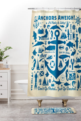 Anderson Design Group Anchors Aweigh Shower Curtain And Mat