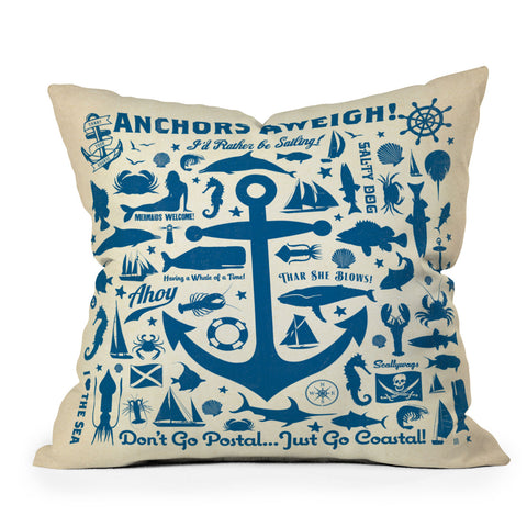 Anderson Design Group Anchors Aweigh Outdoor Throw Pillow