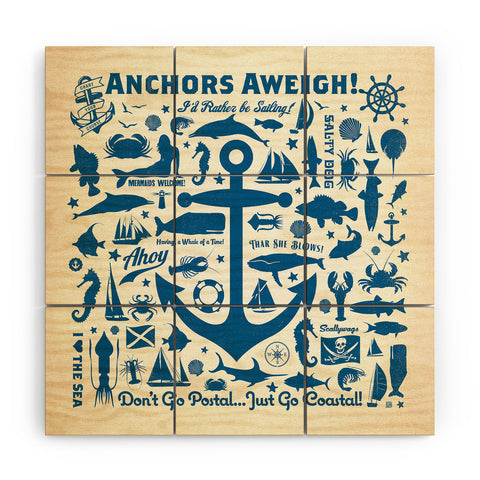 Anderson Design Group Anchors Aweigh Wood Wall Mural