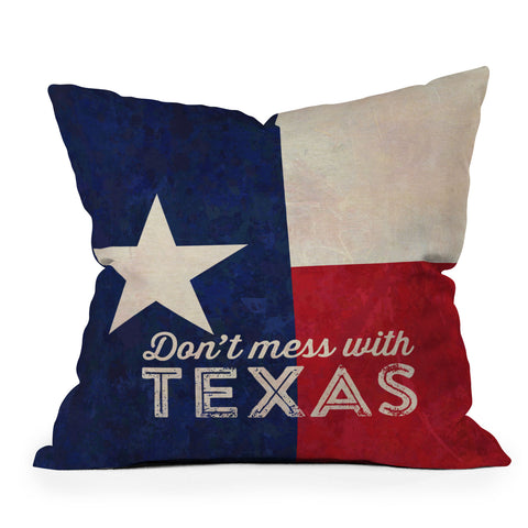 Anderson Design Group Dont Mess With Texas Flag Throw Pillow