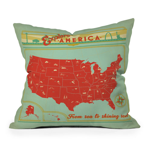 Anderson Design Group Explore America Outdoor Throw Pillow