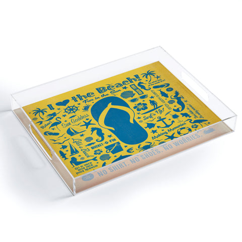 Anderson Design Group Flip Flop Pattern Acrylic Tray
