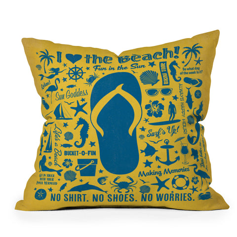 Anderson Design Group Flip Flop Pattern Outdoor Throw Pillow