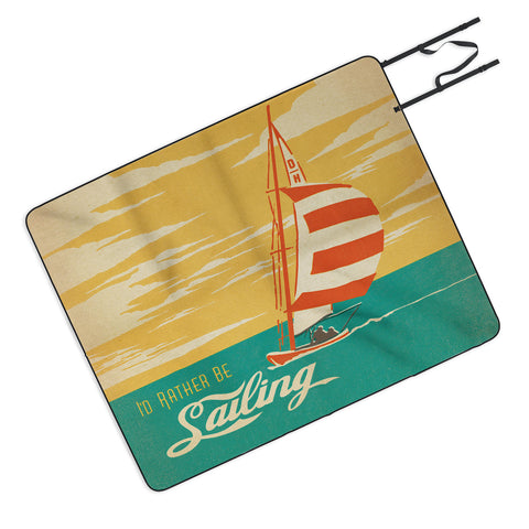 Anderson Design Group I Would Rather Be Sailing Picnic Blanket