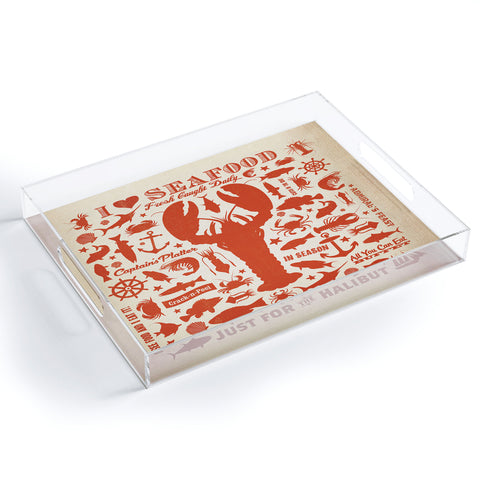 Anderson Design Group Lobster Pattern Acrylic Tray
