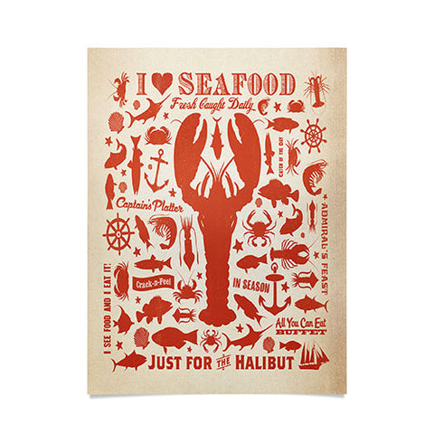 Anderson Design Group Lobster Pattern Poster