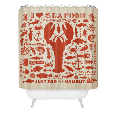 Anderson Design Group Lobster Pattern Shower Curtain