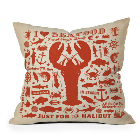 Anderson Design Group Lobster Pattern Outdoor Throw Pillow
