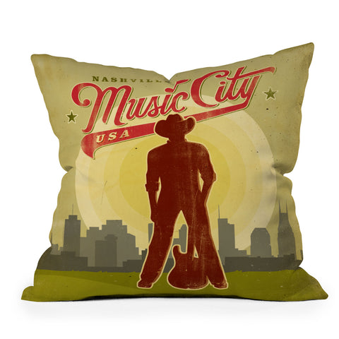 Anderson Design Group Music City Outdoor Throw Pillow