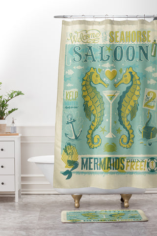 Anderson Design Group Seahorse Saloon Shower Curtain And Mat