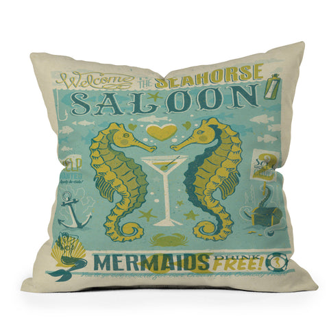 Anderson Design Group Seahorse Saloon Throw Pillow