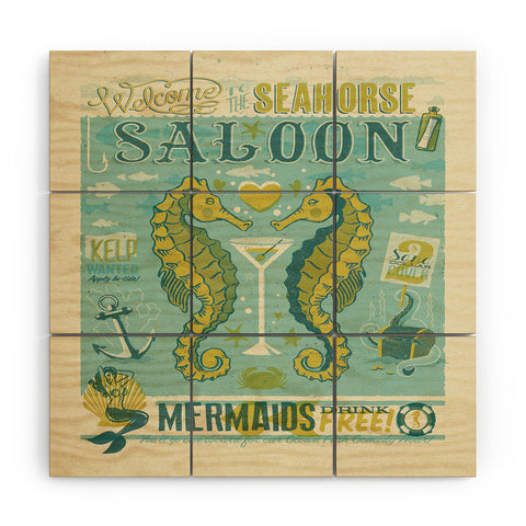 Anderson Design Group Seahorse Saloon Wood Wall Mural