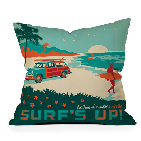 Anderson Design Group Surfs Up Outdoor Throw Pillow