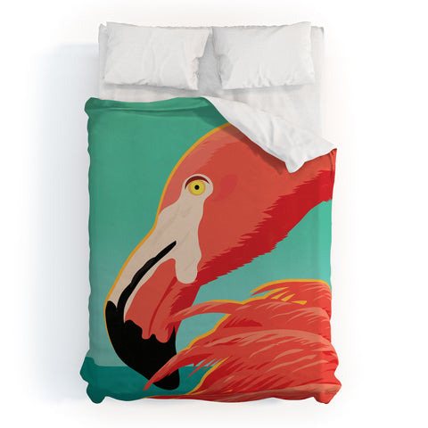 Anderson Design Group Tropical Flamingo Duvet Cover