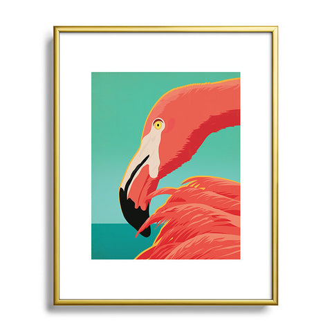 Anderson Design Group Tropical Flamingo Metal Framed Art Print