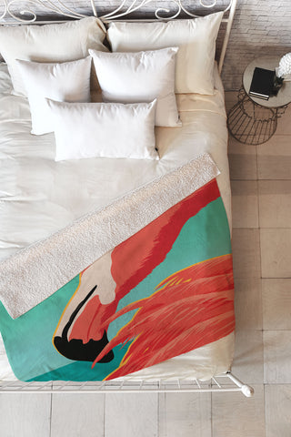 Anderson Design Group Tropical Flamingo Fleece Throw Blanket