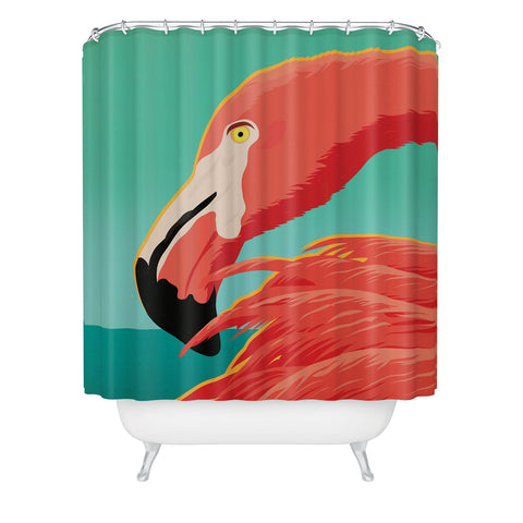 Anderson Design Group Tropical Flamingo Shower Curtain