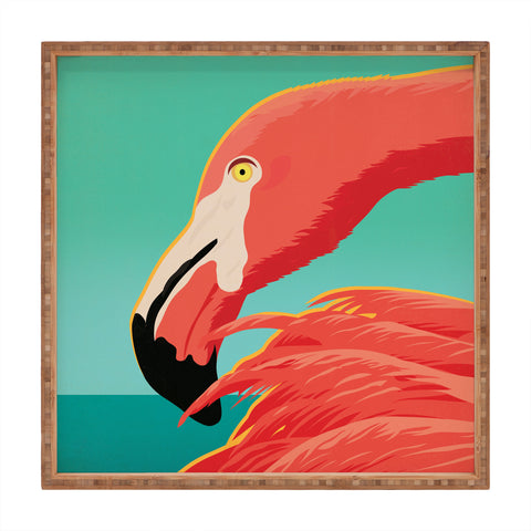 Anderson Design Group Tropical Flamingo Square Tray