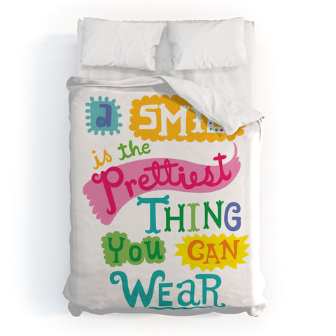 Andi Bird A Smile Is the Prettiest Thing You Can Wear Duvet Cover