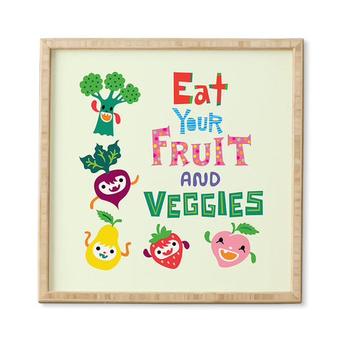 Andi Bird Eat Your Fruit and Veggies Framed Wall Art