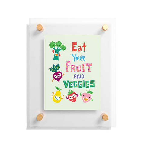 Andi Bird Eat Your Fruit and Veggies Floating Acrylic Print