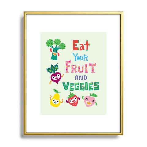 Andi Bird Eat Your Fruit and Veggies Metal Framed Art Print
