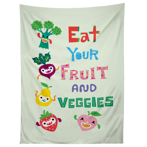 Andi Bird Eat Your Fruit and Veggies Tapestry
