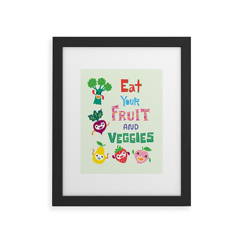 Andi Bird Eat Your Fruit and Veggies Framed Art Print
