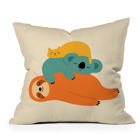 Andy Westface Being Lazy Outdoor Throw Pillow