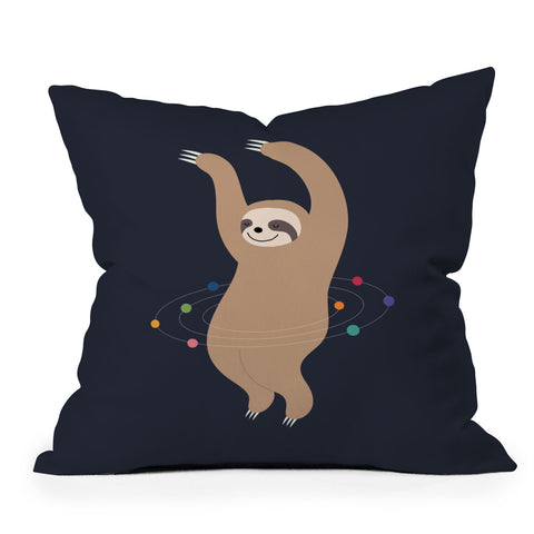 Andy Westface Sloth Galaxy Outdoor Throw Pillow