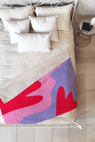 Angela Minca Abstract modern shapes Fleece Throw Blanket