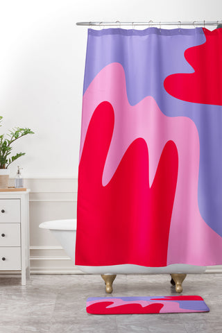 Angela Minca Abstract modern shapes Shower Curtain And Mat