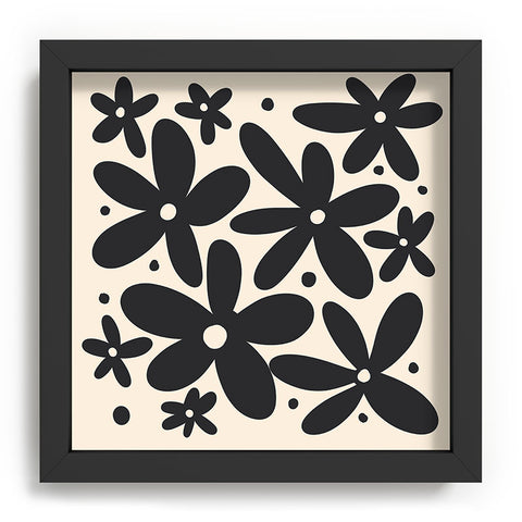 Angela Minca Abstract monochrome daisies Recessed Framing Square