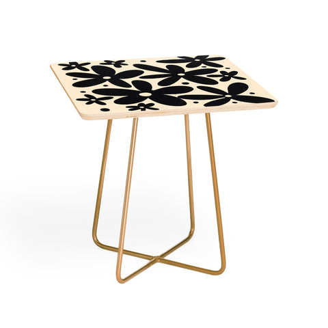 Angela Minca Abstract monochrome daisies Side Table