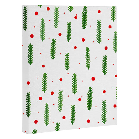 Angela Minca Christmas branches and berries Art Canvas
