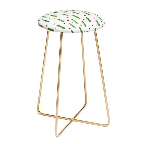 Angela Minca Christmas branches and berries Counter Stool