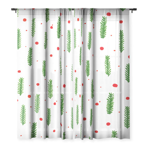 Angela Minca Christmas branches and berries Sheer Non Repeat