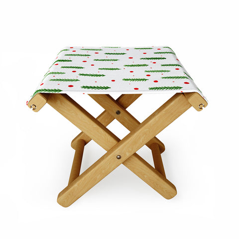 Angela Minca Christmas branches and berries Folding Stool