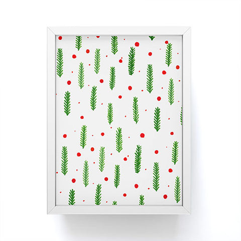 Angela Minca Christmas branches and berries Framed Mini Art Print
